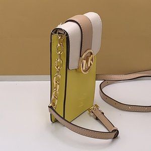 NWT Michael Kors Carmen Small Color-Block Faux Leather Phone Crossbody Bag  $348